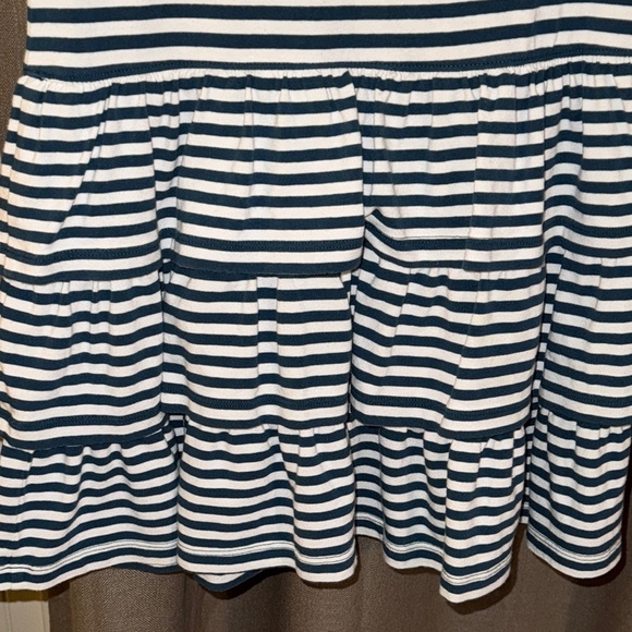 Hannah Anderson Navy Striped Kids/Girls Ruffled Dress w/Front Pocket Size 8 - Picture 11 of 16